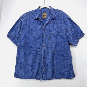 Vintage Duke Kahanamoku Shirt Men XL Blue Hawaiian 100% Cotton Surf Aloha Resort